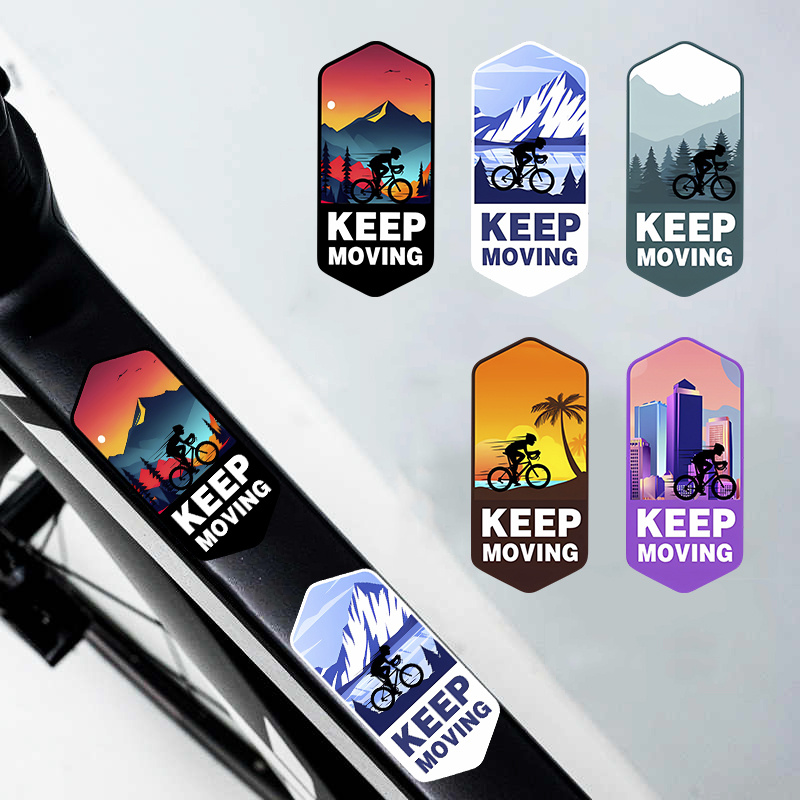 Mountain Biking History - 2Pcs Keep Moving Bike Frame Stickers,